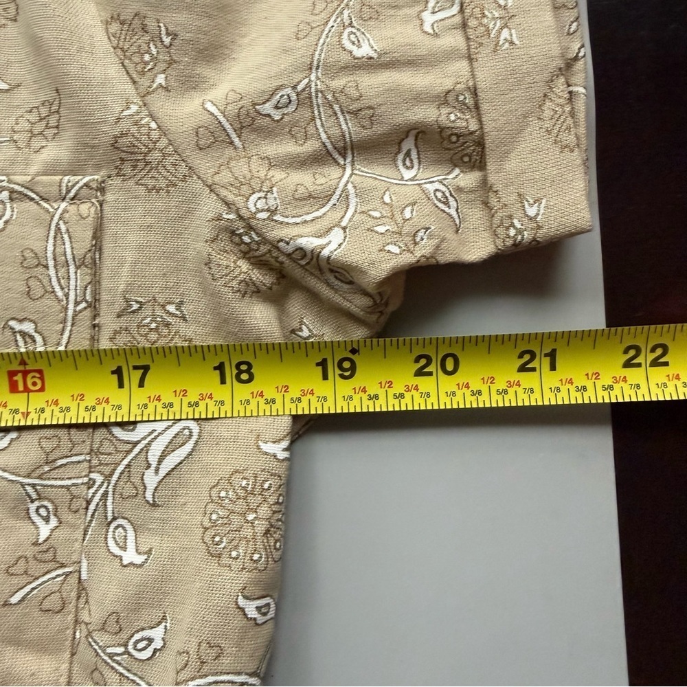 Bani Women Floral Shirt Dress Midi Cotton Tie Waist Beige M - Picture 6 of 10
